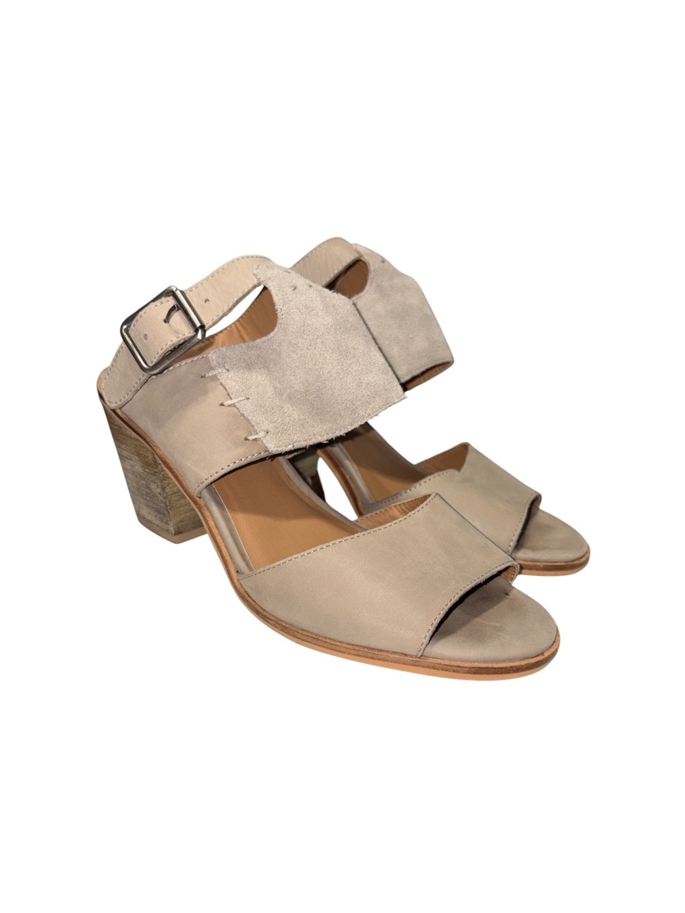 Kelsi Dagger BK Taupe Ankle Strap Block Heel Sandal Indie Boho Western Size 8